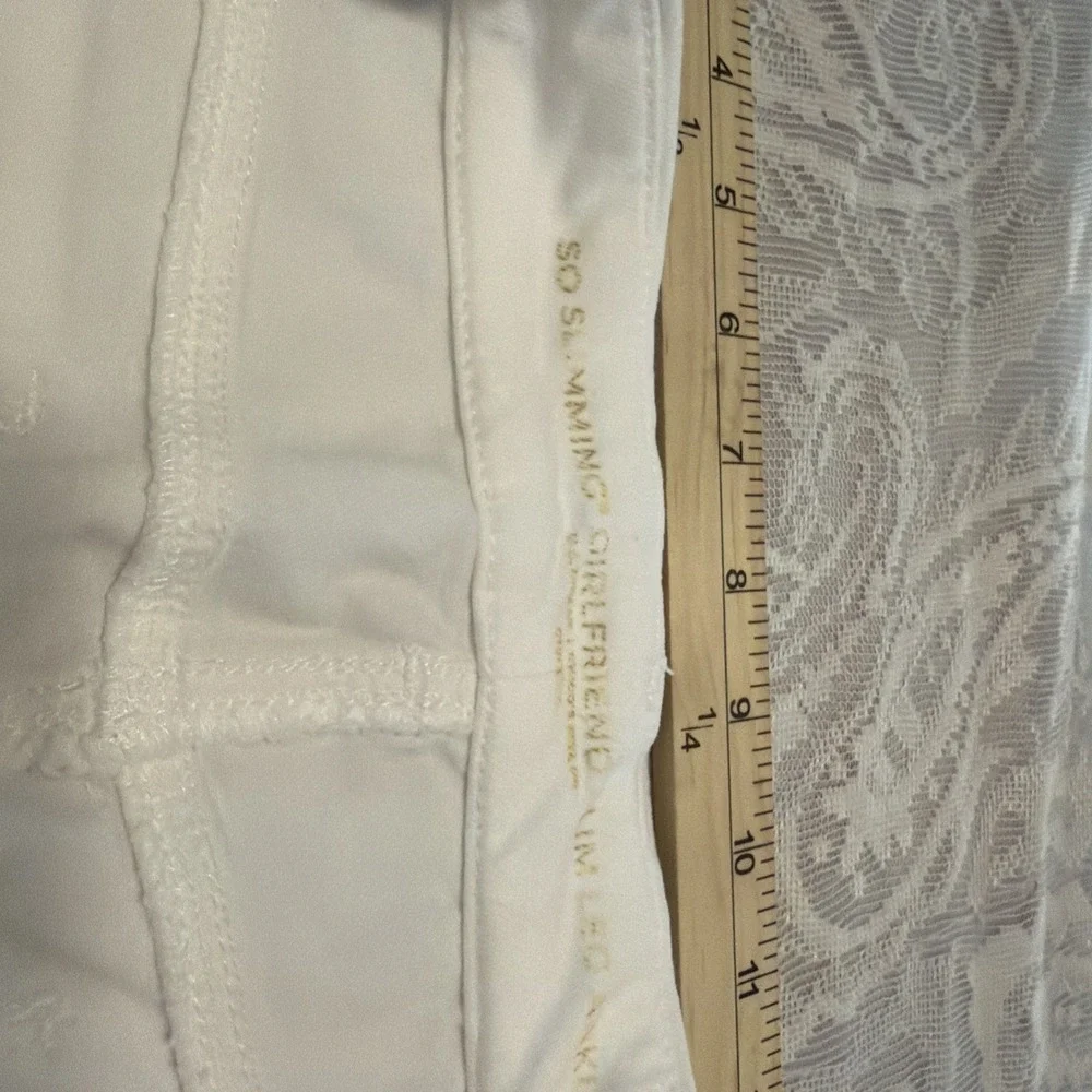 Chico's the NO-Stain SO Slimming Girlfriend Ankle-White Cottagecore Meas. In Pic - Picture 3 of 6